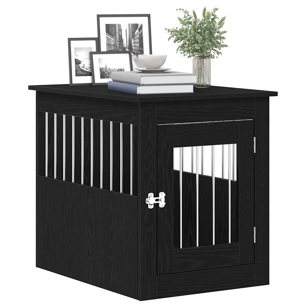 Hundeburmøbler svart eik 75x55x65 cm konstruert tre