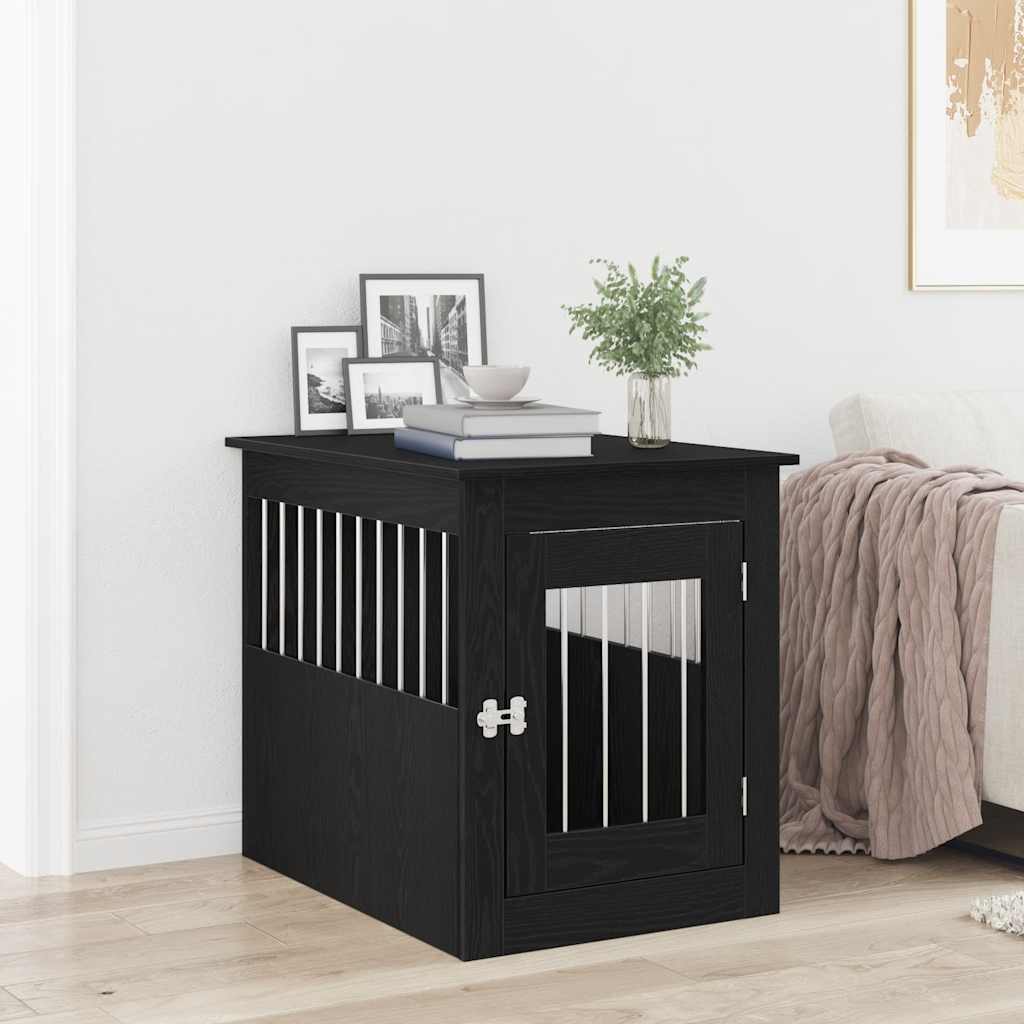 Hundeburmøbler svart eik 75x55x65 cm konstruert tre