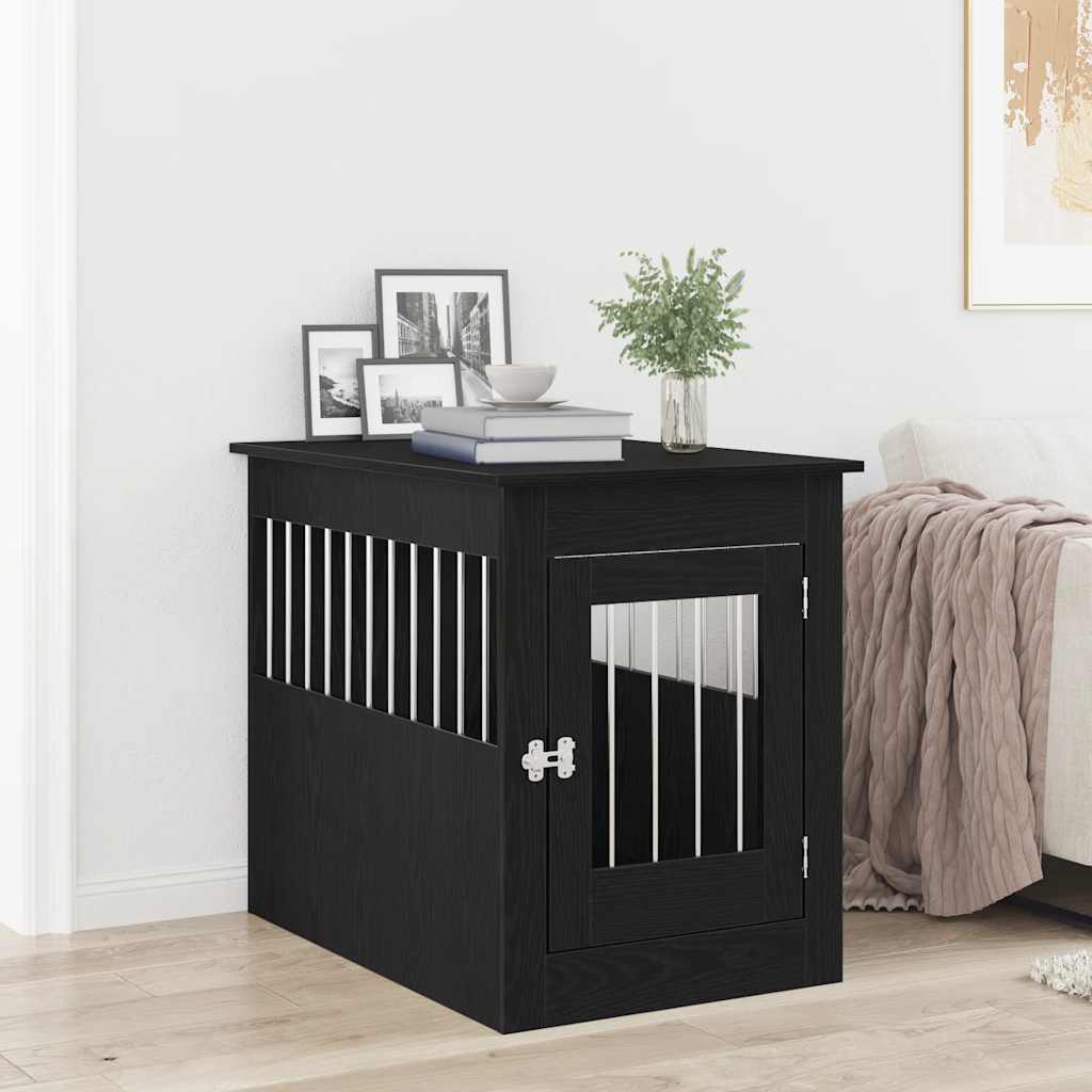Hundeburmøbler svart eik 80x55x68 cm konstruert tre