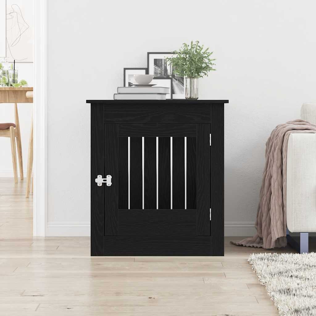 Hundeburmøbler svart eik 80x64,5x71 cm konstruert tre