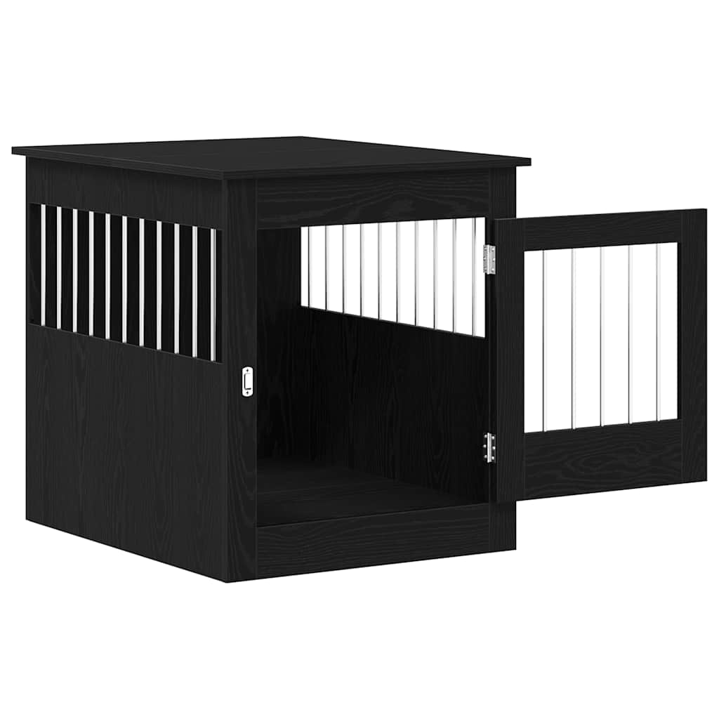 Hundeburmøbler svart eik 80x64,5x71 cm konstruert tre