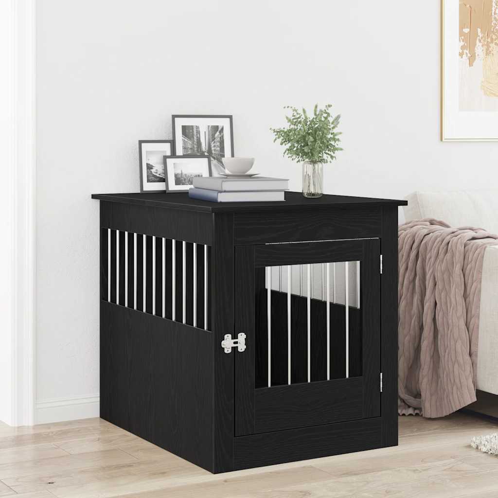 Hundeburmøbler svart eik 80x64,5x71 cm konstruert tre