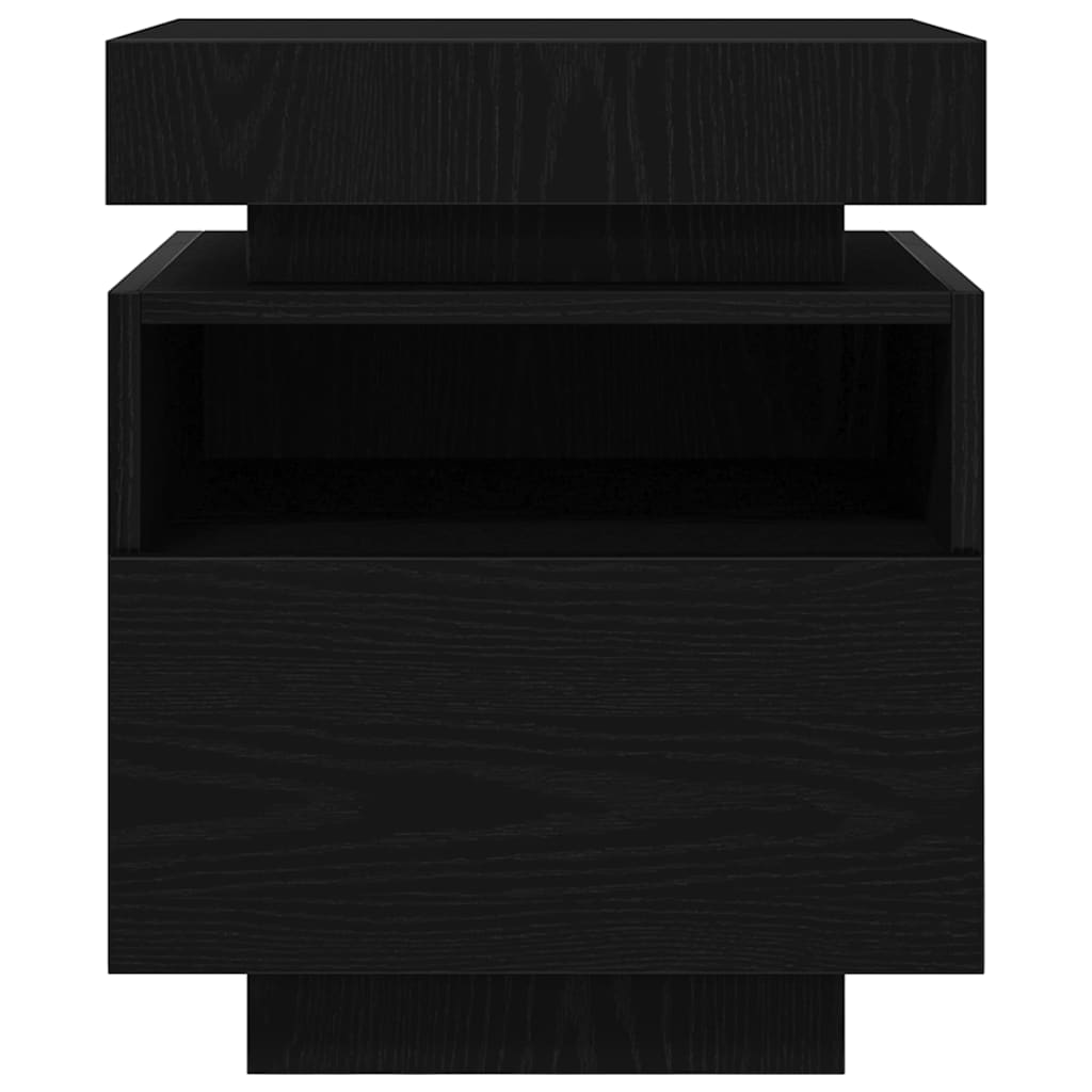 Nattbordskap 2 pcs Svart Eik 40 x 39 x 48,5 cm Konstruert tre