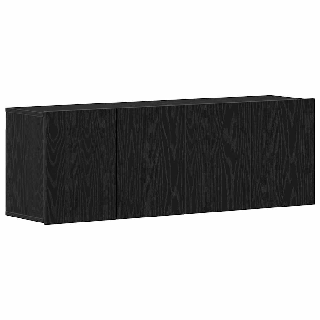 TV-skap 2 stk svart eik 120x30x41 cm konstruert tre