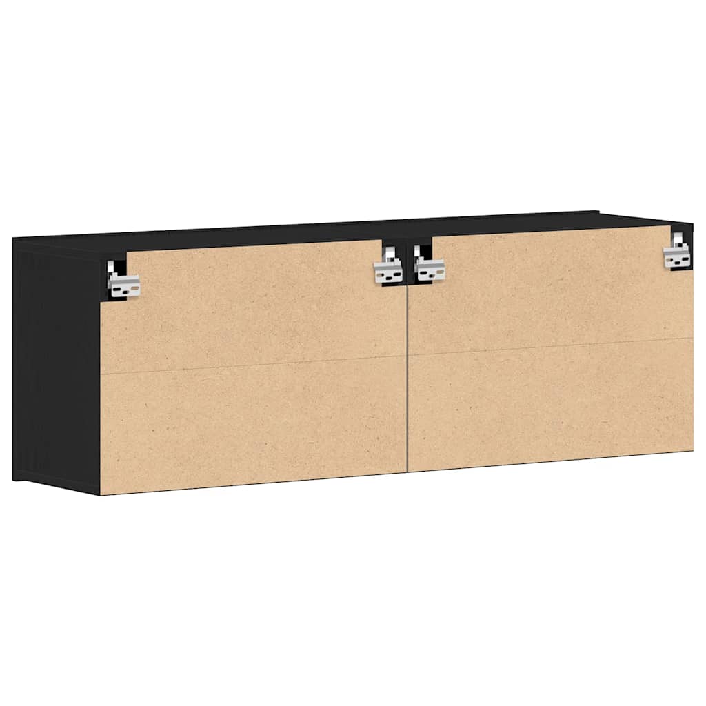 TV-skap 2 stk svart eik 120x30x41 cm konstruert tre
