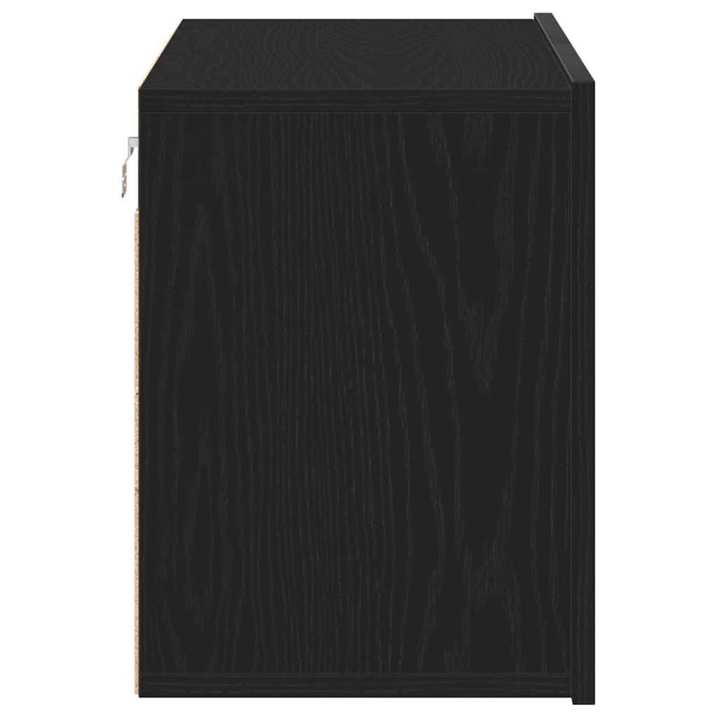 TV-skap svart eik 80x30x41 cm konstruert tre