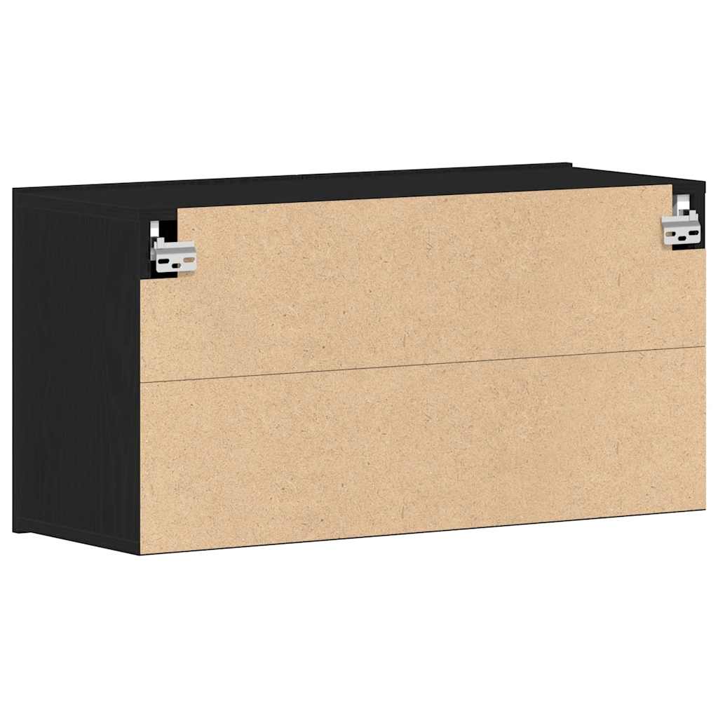 TV-skap svart eik 80x30x41 cm konstruert tre