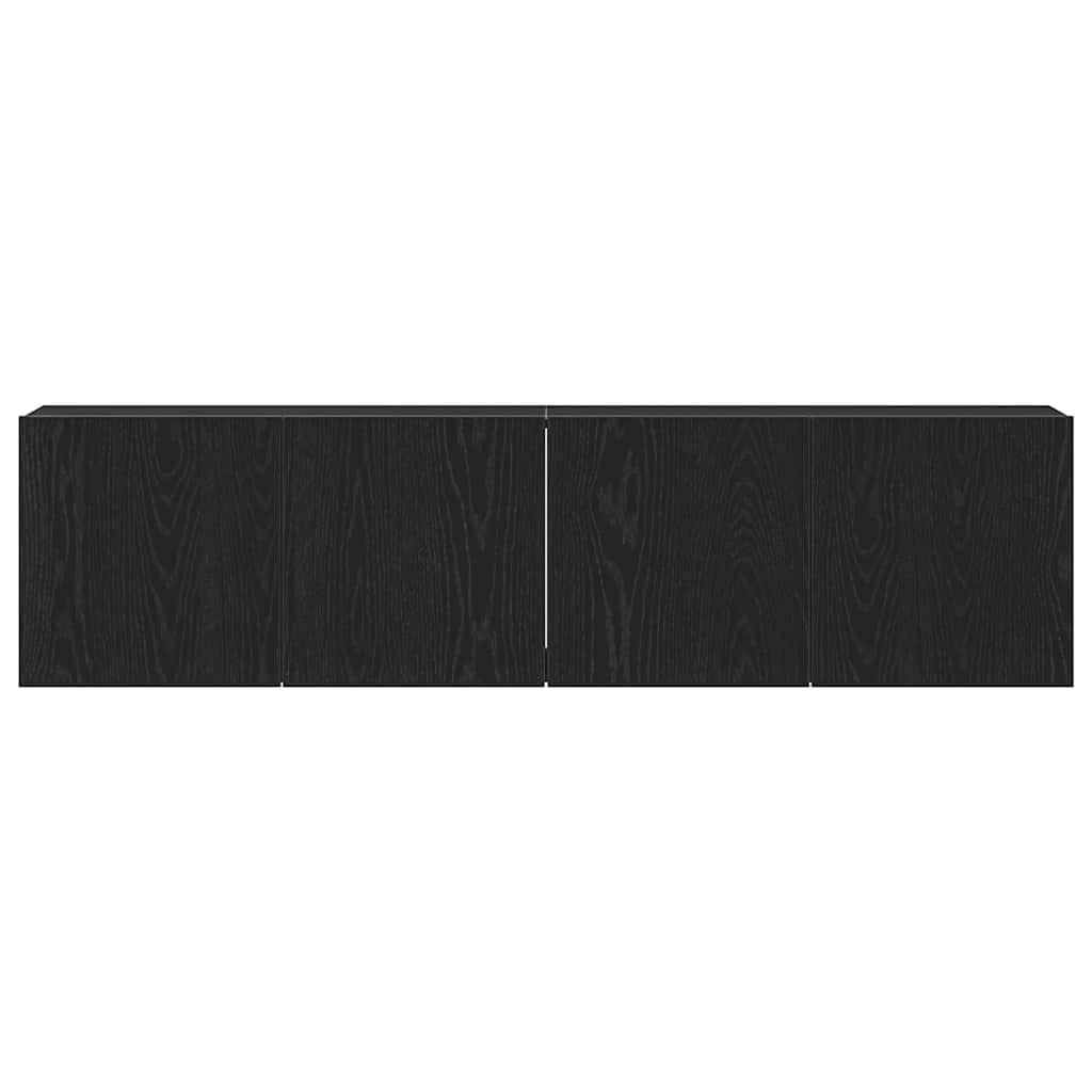 TV-skap 2 stk svart eik 160x30x41 cm konstruert tre