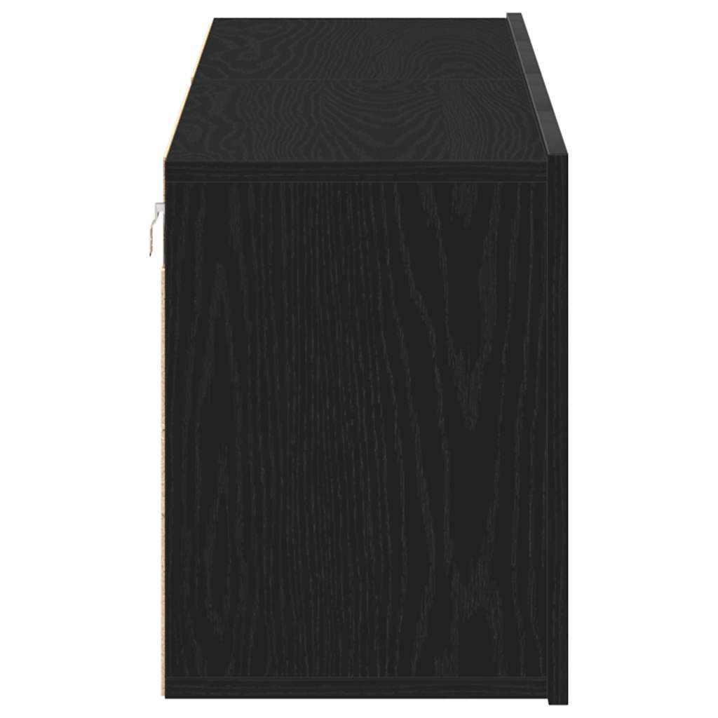TV-skap 2 stk svart eik 160x30x41 cm konstruert tre