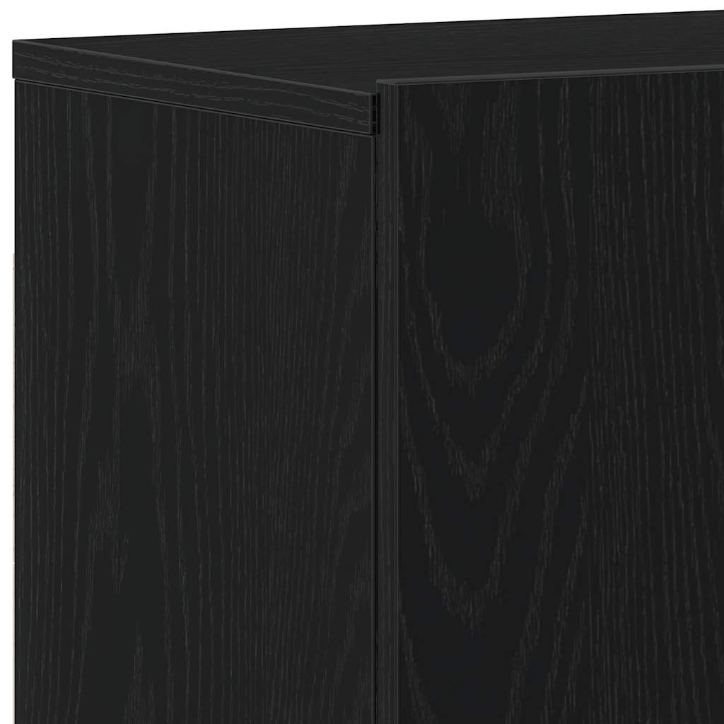 TV-skap 2 stk svart eik 160x30x41 cm konstruert tre