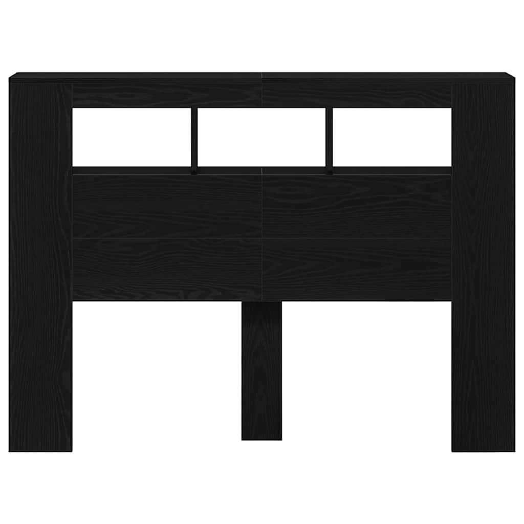 LED Hodegavl Svart Eik 140 x 18,5 x 103,5 cm Konstruert tre