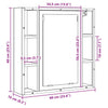 Baderomsskap med speil artisan eik 60x16x60 cm konstruert tre