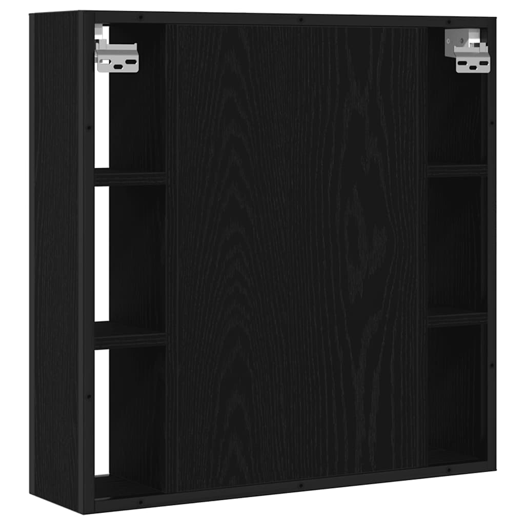Baderomsspeilskap svart eik 60x16x60 cm konstruert tre