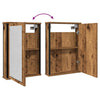 Baderomshylle med speil gammelt tre 42x12x60 cm konstruert tre