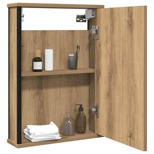 Baderomshylle med speil artisan eik 42x12x60 cm konstruert tre
