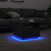 Salongbord med LED-lys svart eik 50x49x40 cm
