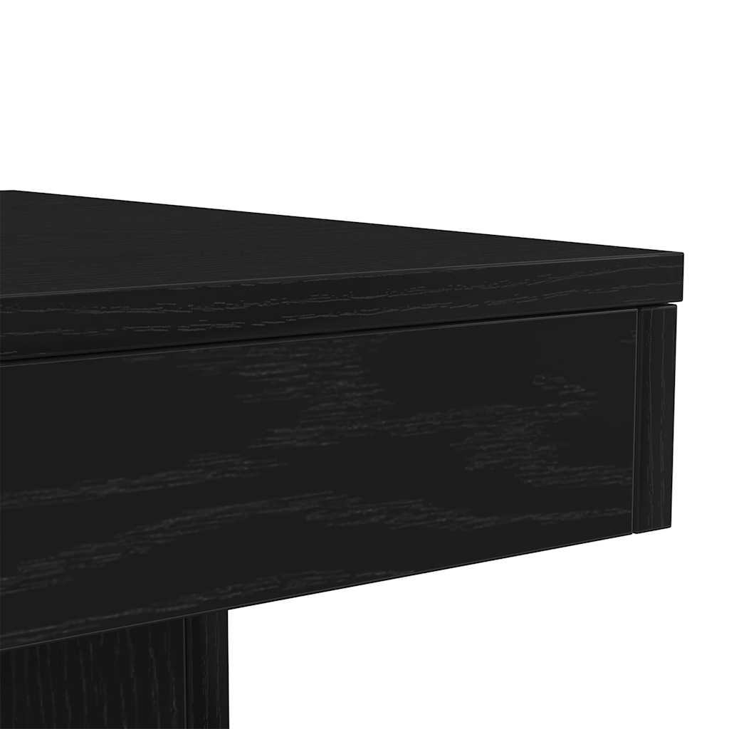 Salongbord med LED-lys svart eik 50x50x40 cm