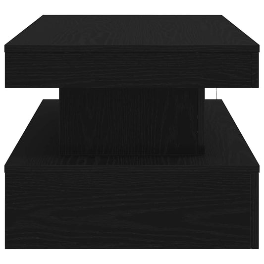 Salongbord med LED-lys svart eik 90x50x40 cm