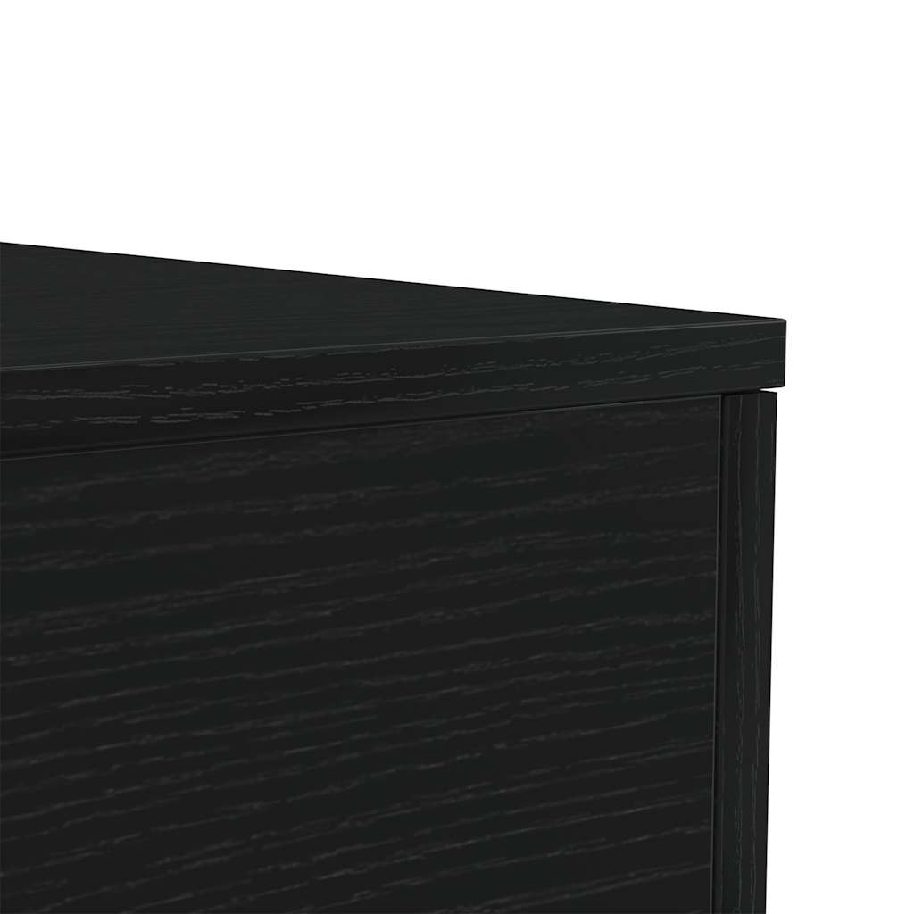Salongbord med LED-lys svart eik 50x50x40 cm