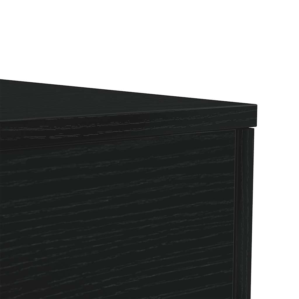 Salongbord med LED-lys svart eik 90x50x40 cm