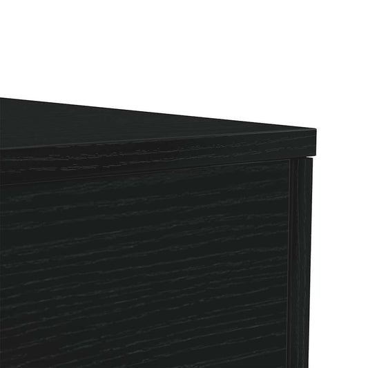 Salongbord med LED-lys svart eik 90x50x40 cm