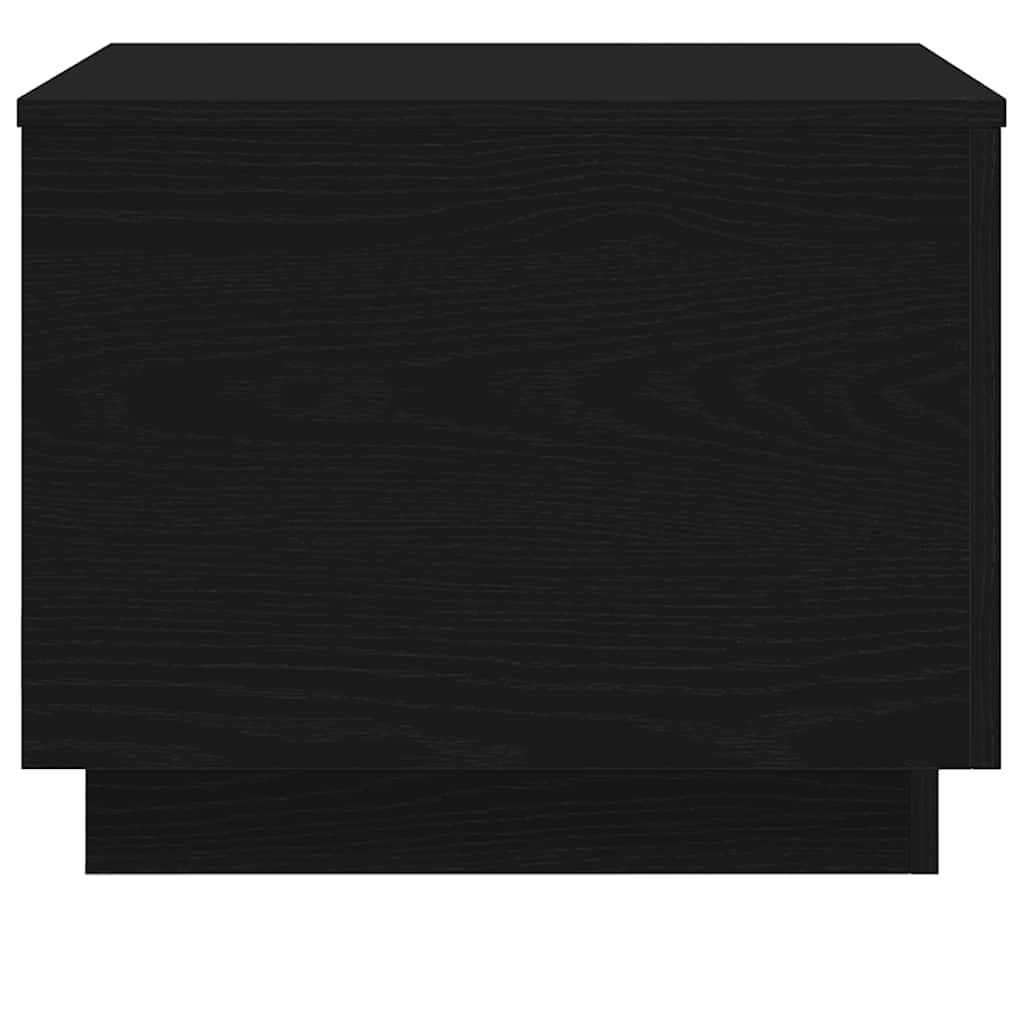 Salongbord med LED-lys svart eik 50x50x40 cm