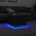 Salongbord med LED-lys svart eik 50x50x40 cm