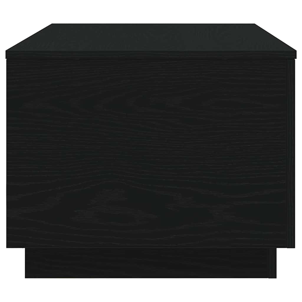 Salongbord med LED-lys svart eik 90x50x40 cm