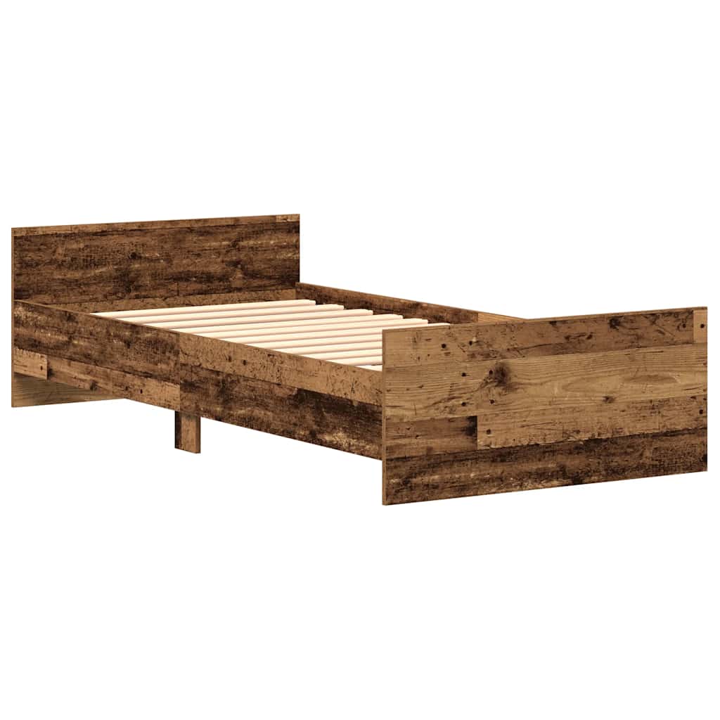Sengeramme uten madrass gammelt tre 75x190 cm konstruert tre