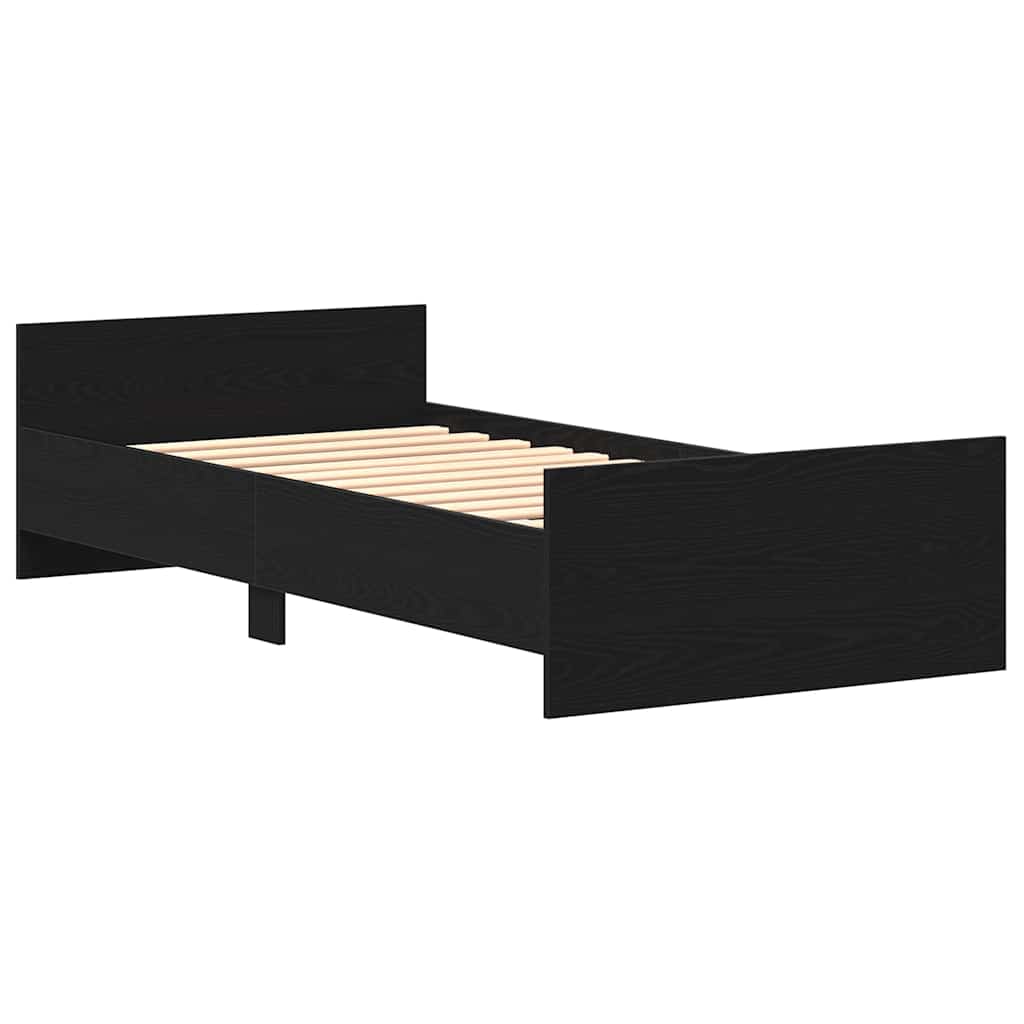 Sengeramme uten madrass svart eik 100x200 cm konstruert tre