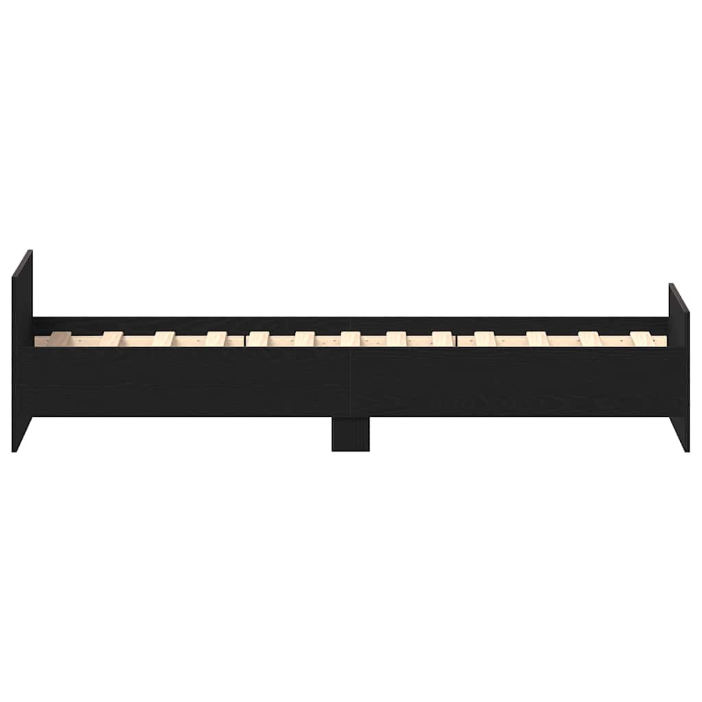 Sengeramme uten madrass svart eik 100x200 cm konstruert tre