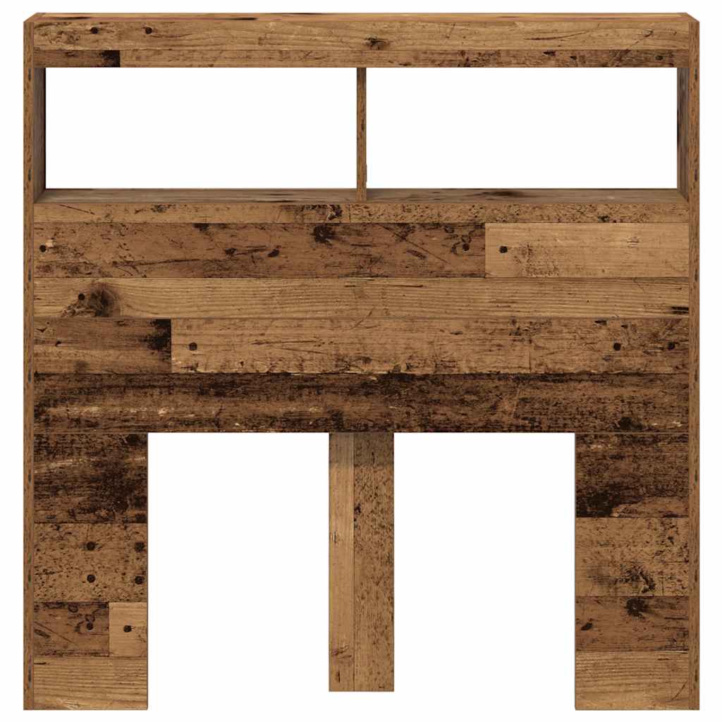 Hodegavl skap med LED gammelt tre 100x17x102 cm