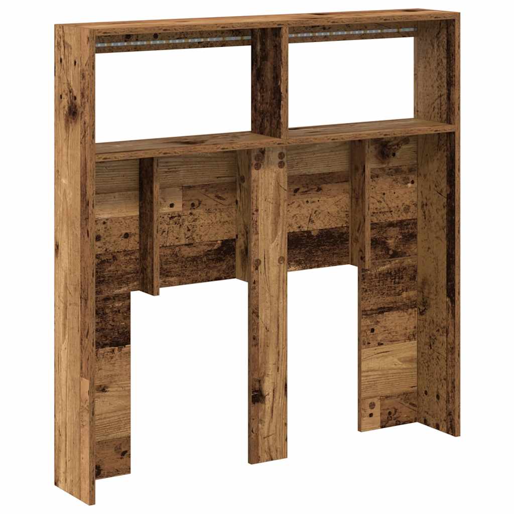 Hodegavl skap med LED gammelt tre 100x17x102 cm