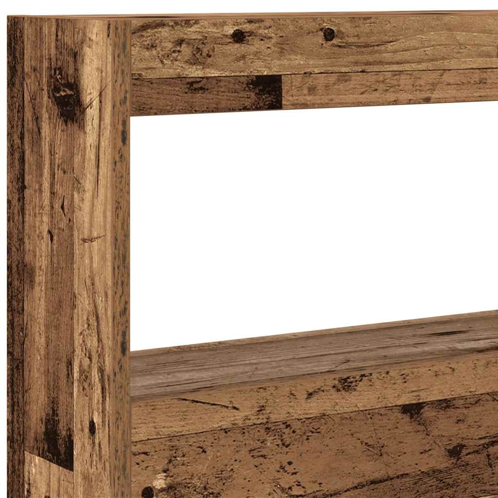 Hodegavl skap med LED gammelt tre 100x17x102 cm
