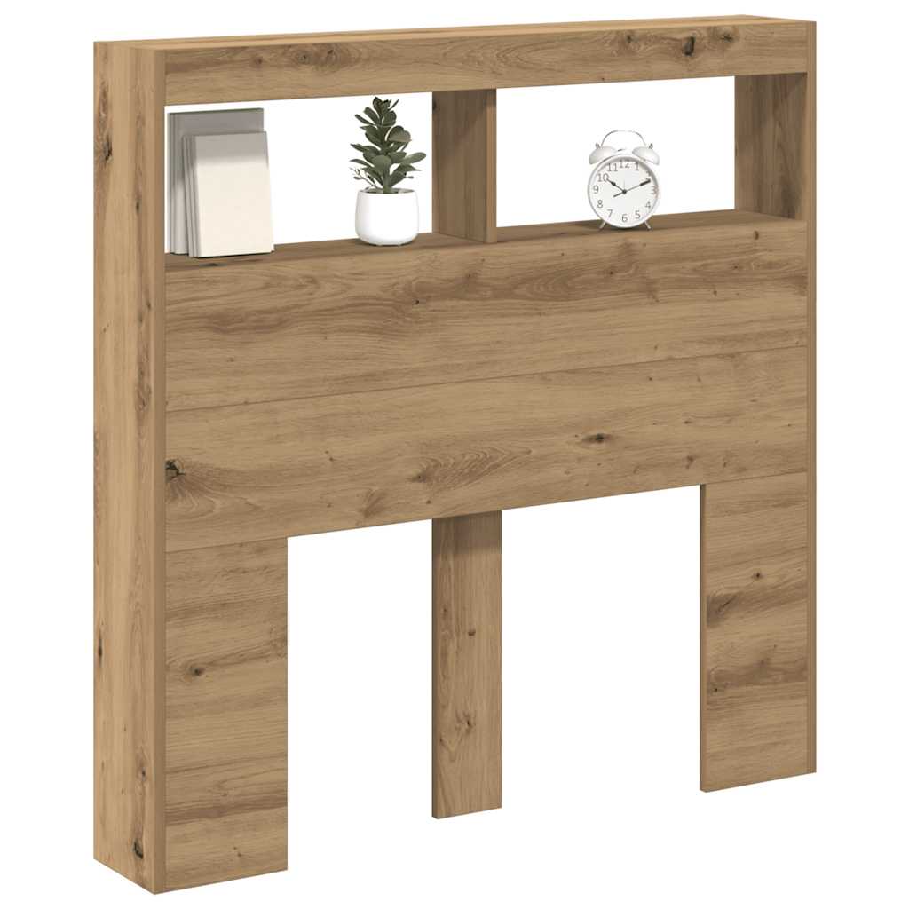 Hodegavl skap med LED artisan eik 100x17x102 cm