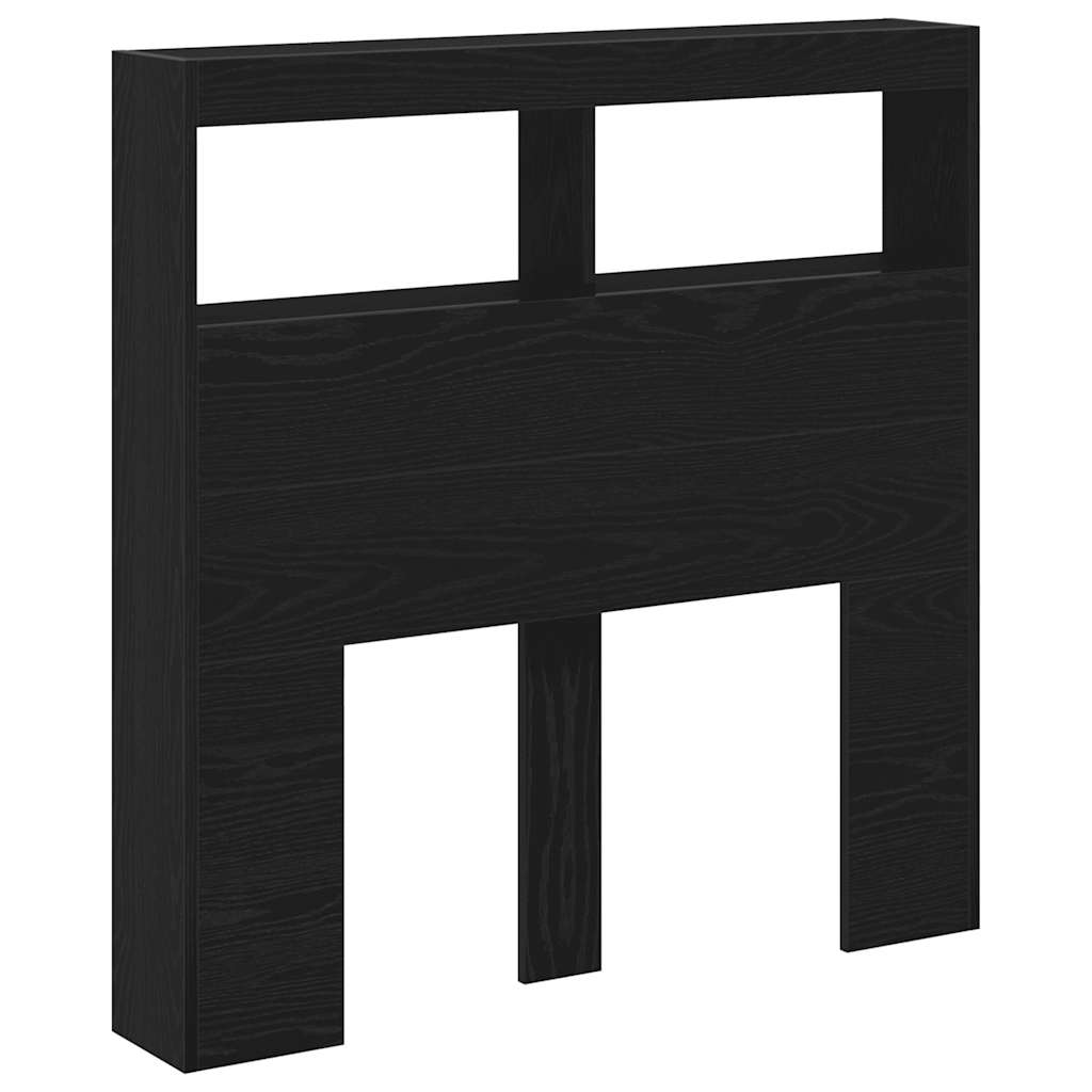 Hodegavl skap med LED svart eik 100x17x102 cm