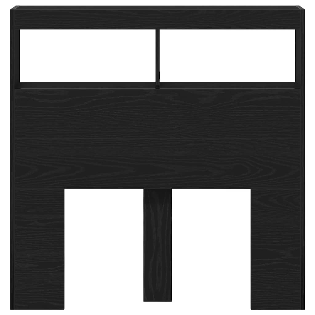 Hodegavl skap med LED svart eik 100x17x102 cm