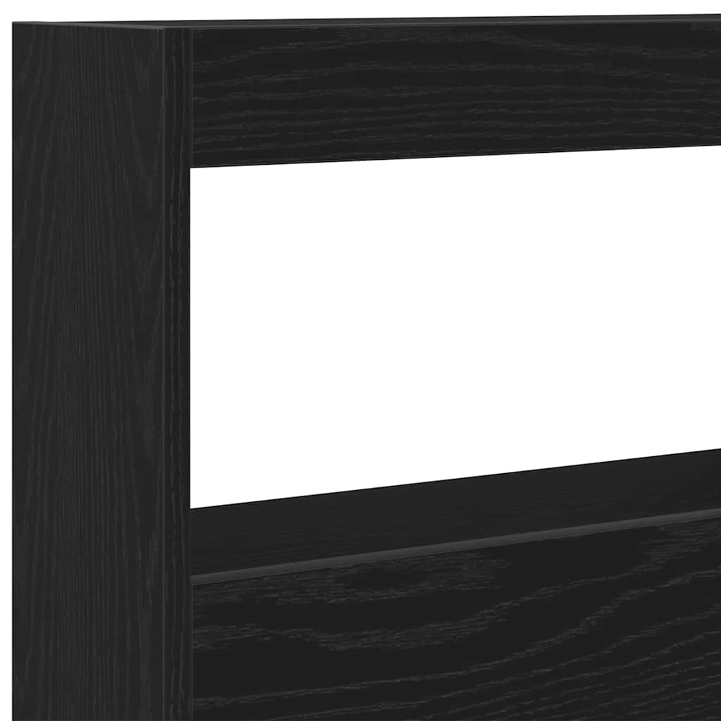 Hodegavl skap med LED svart eik 100x17x102 cm
