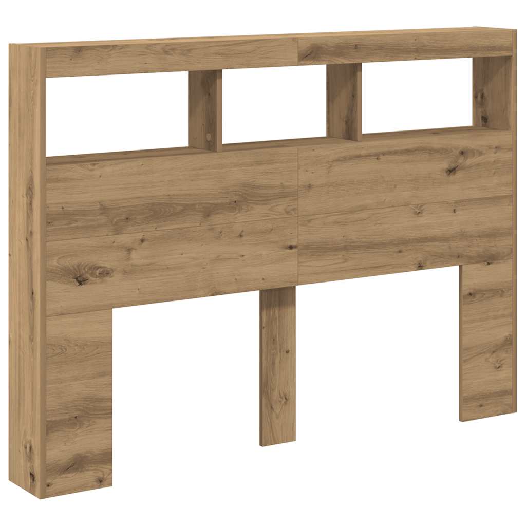 Hodegavl skap med LED artisan eik 140x17x102 cm