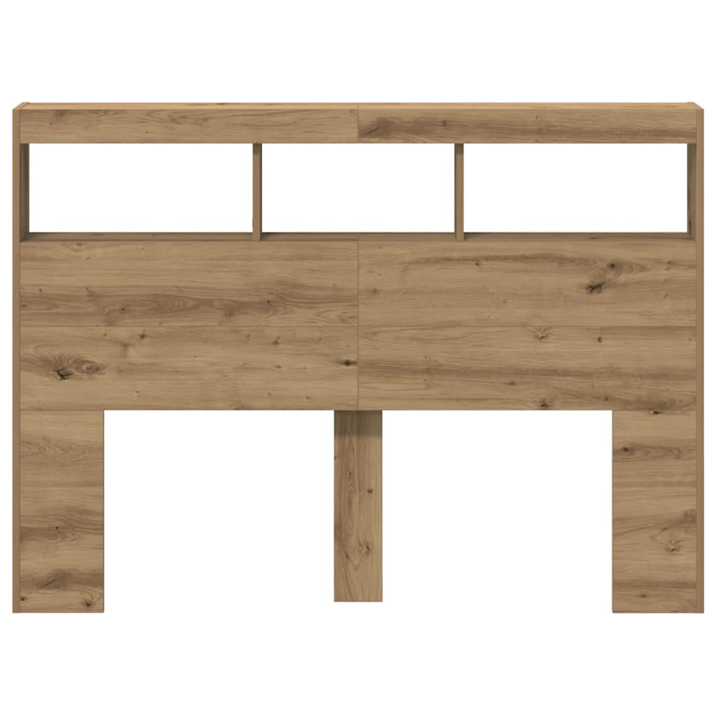 Hodegavl skap med LED artisan eik 140x17x102 cm