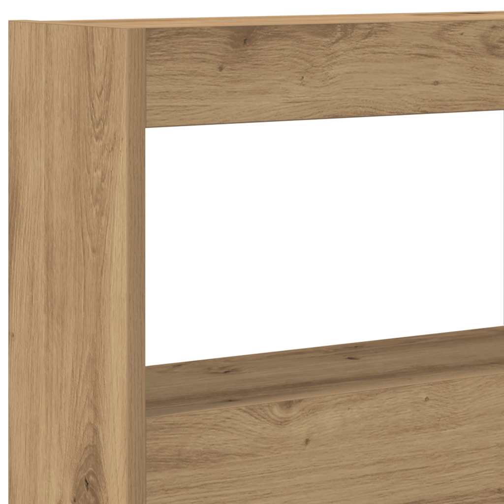 Hodegavl skap med LED artisan eik 140x17x102 cm