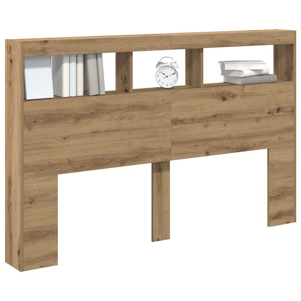 Hodegavl skap med LED artisan eik 160x17x102 cm