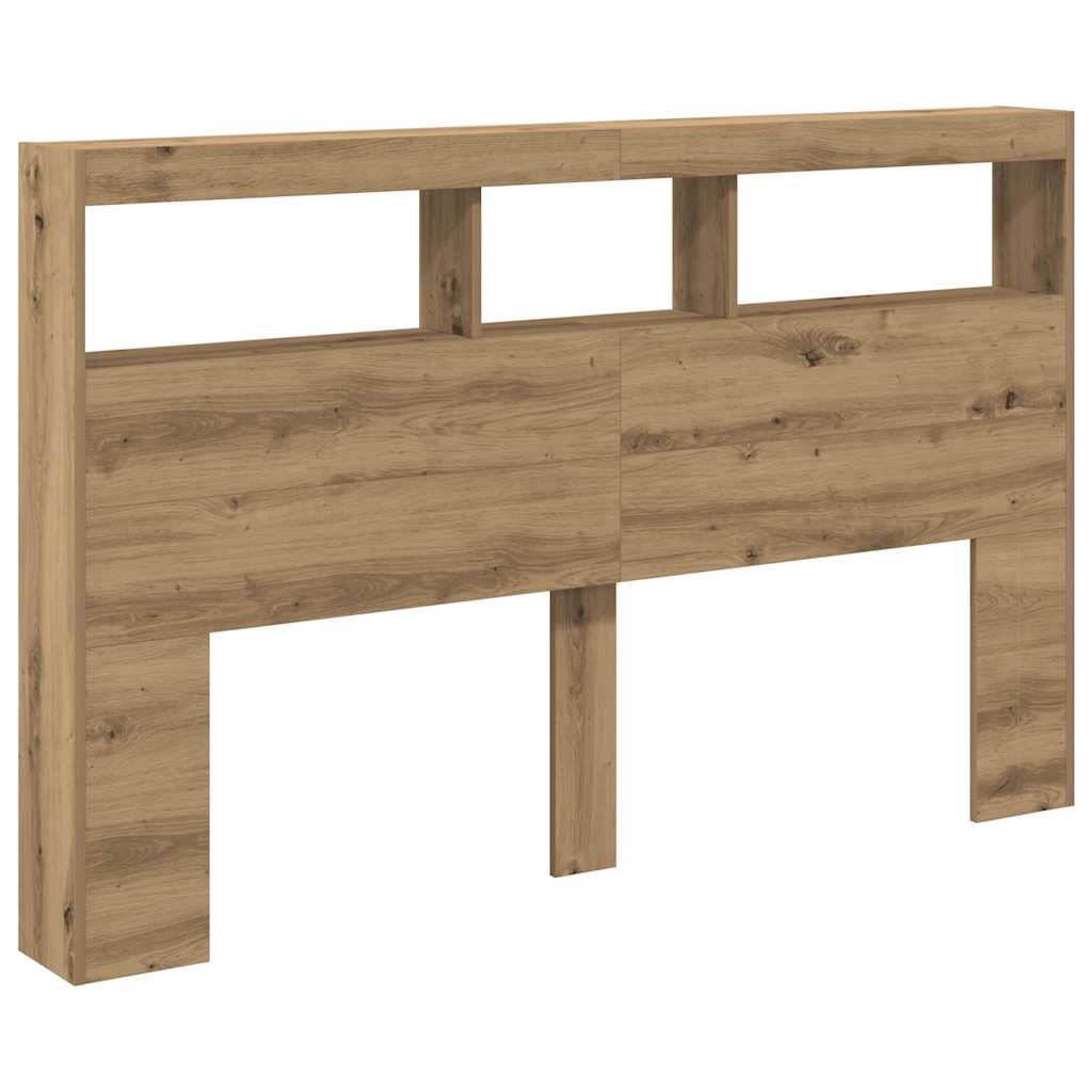 Hodegavl skap med LED artisan eik 160x17x102 cm