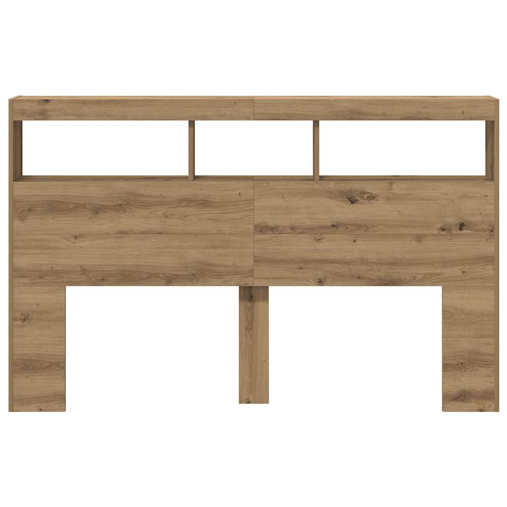 Hodegavl skap med LED artisan eik 160x17x102 cm