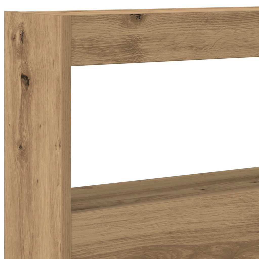 Hodegavl skap med LED artisan eik 160x17x102 cm