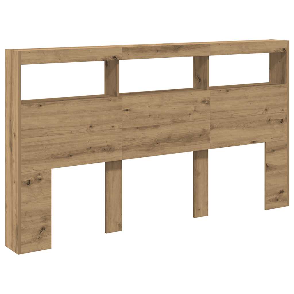 Hodegavl skap med LED artisan eik 180x17x102 cm