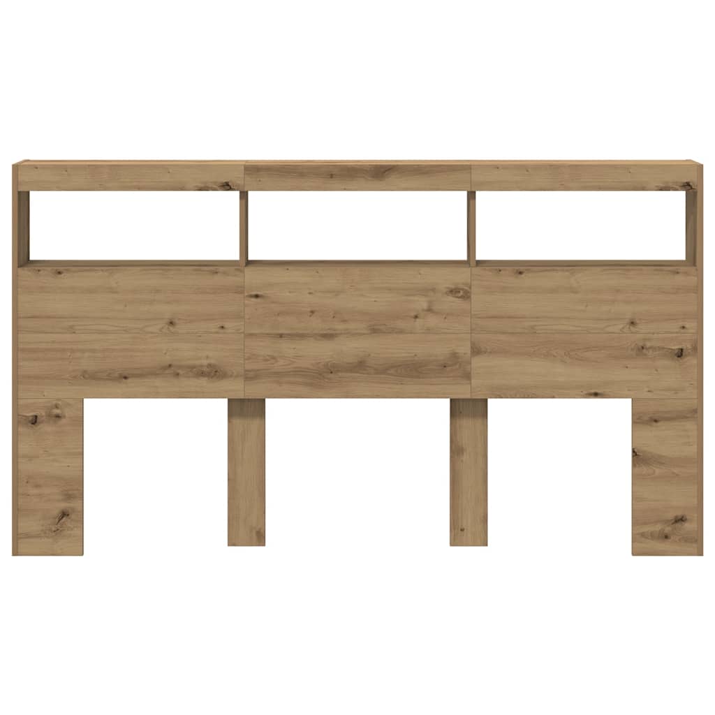Hodegavl skap med LED artisan eik 180x17x102 cm