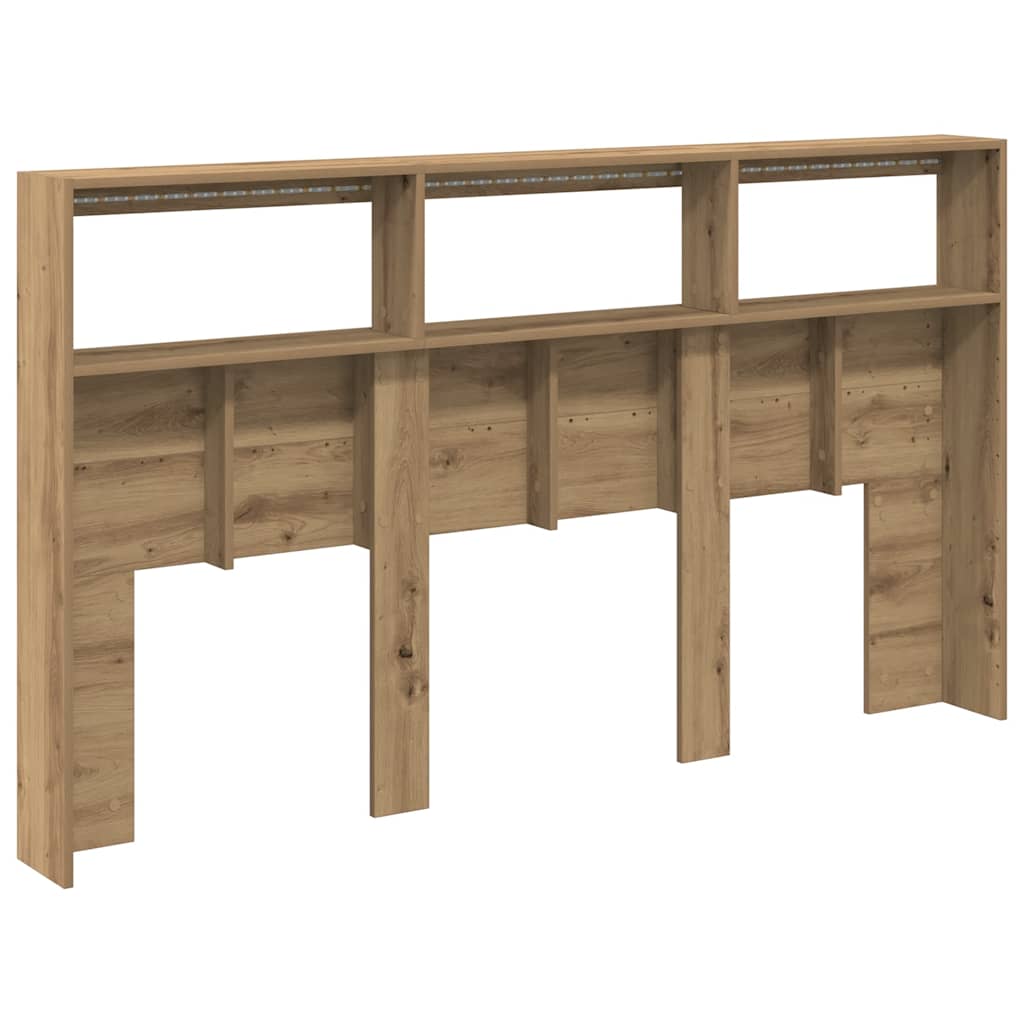 Hodegavl skap med LED artisan eik 180x17x102 cm