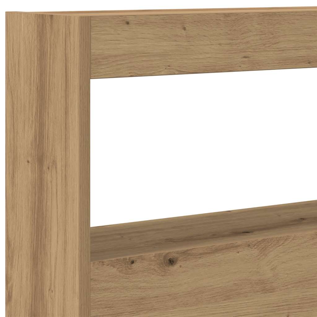 Hodegavl skap med LED artisan eik 180x17x102 cm