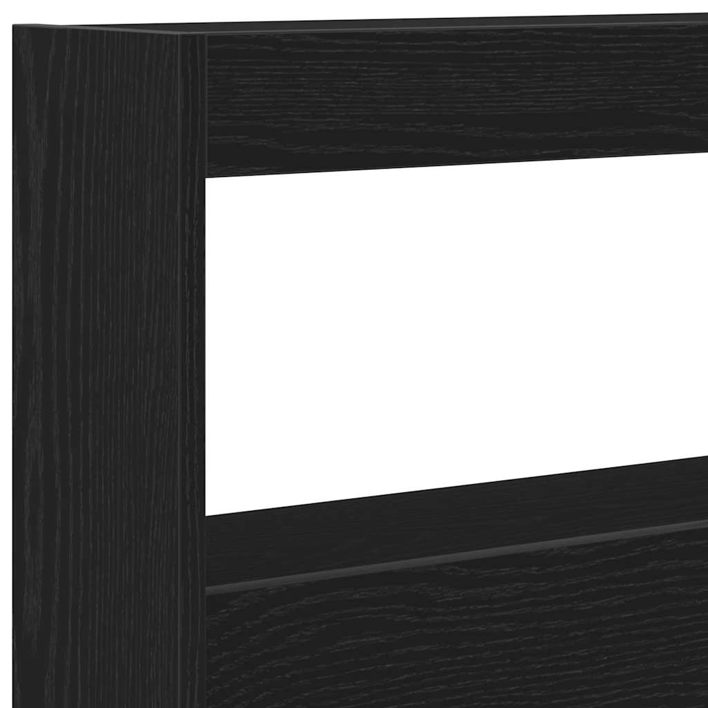 Hodegavl skap med LED svart eik 180x17x102 cm